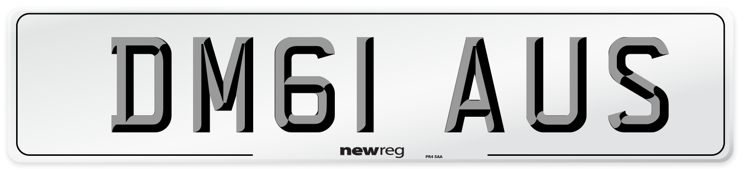 DM61 AUS Number Plate from New Reg
